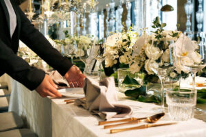 corporate dinner setup at Bistecca restaurant-medium